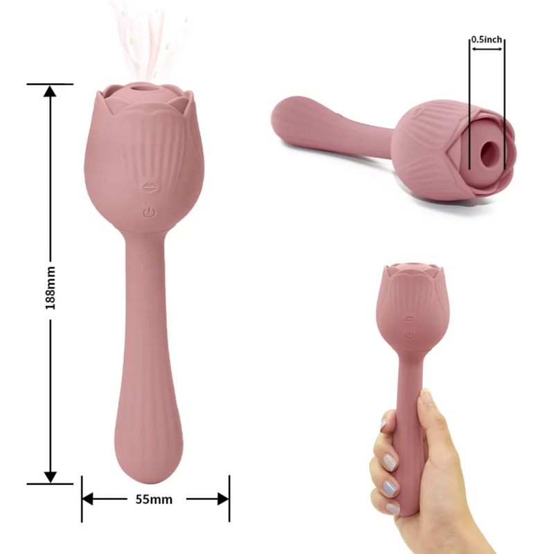 Flora Blow-Or | 2 in 1 Rose Vibrator with Suction & Vibration Modes | G Spot Clit Stimulator Masturbator Vibrator Sex Toys For Women for $49 – Ecsta Care