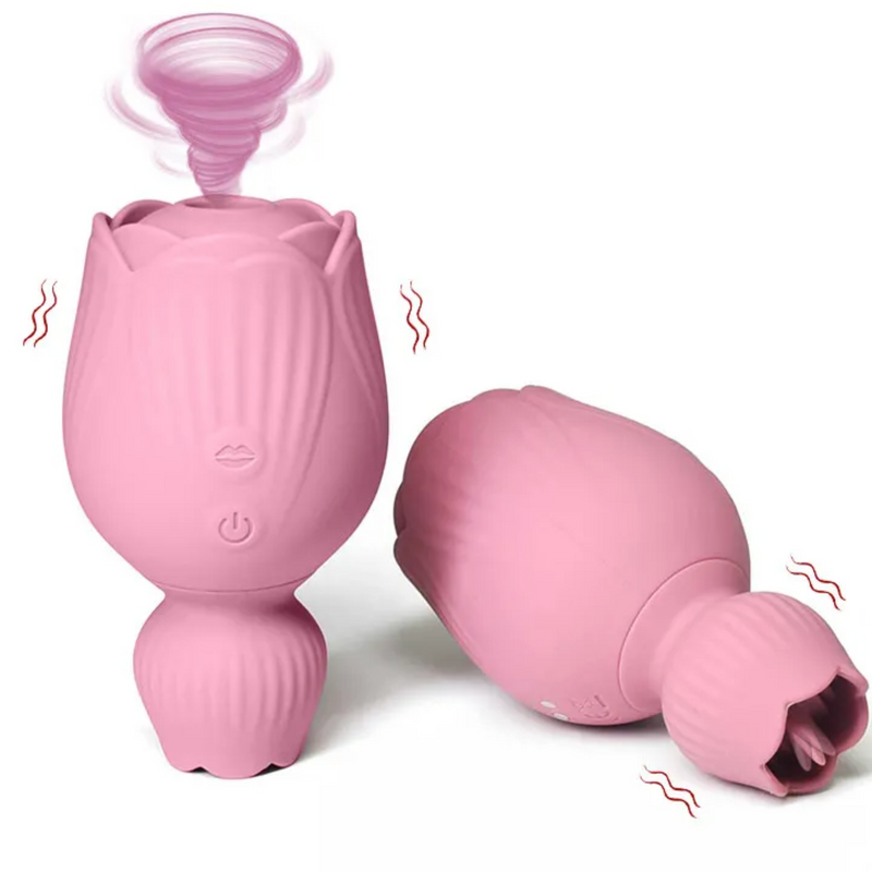 Flora Twirl-OG | Suction & Tongue Rose Vibrator | G Spot Clit Stimulator Masturbator Vibrator Sex Toys For Women for $49 – Best Sex Toys from Ecsta Care