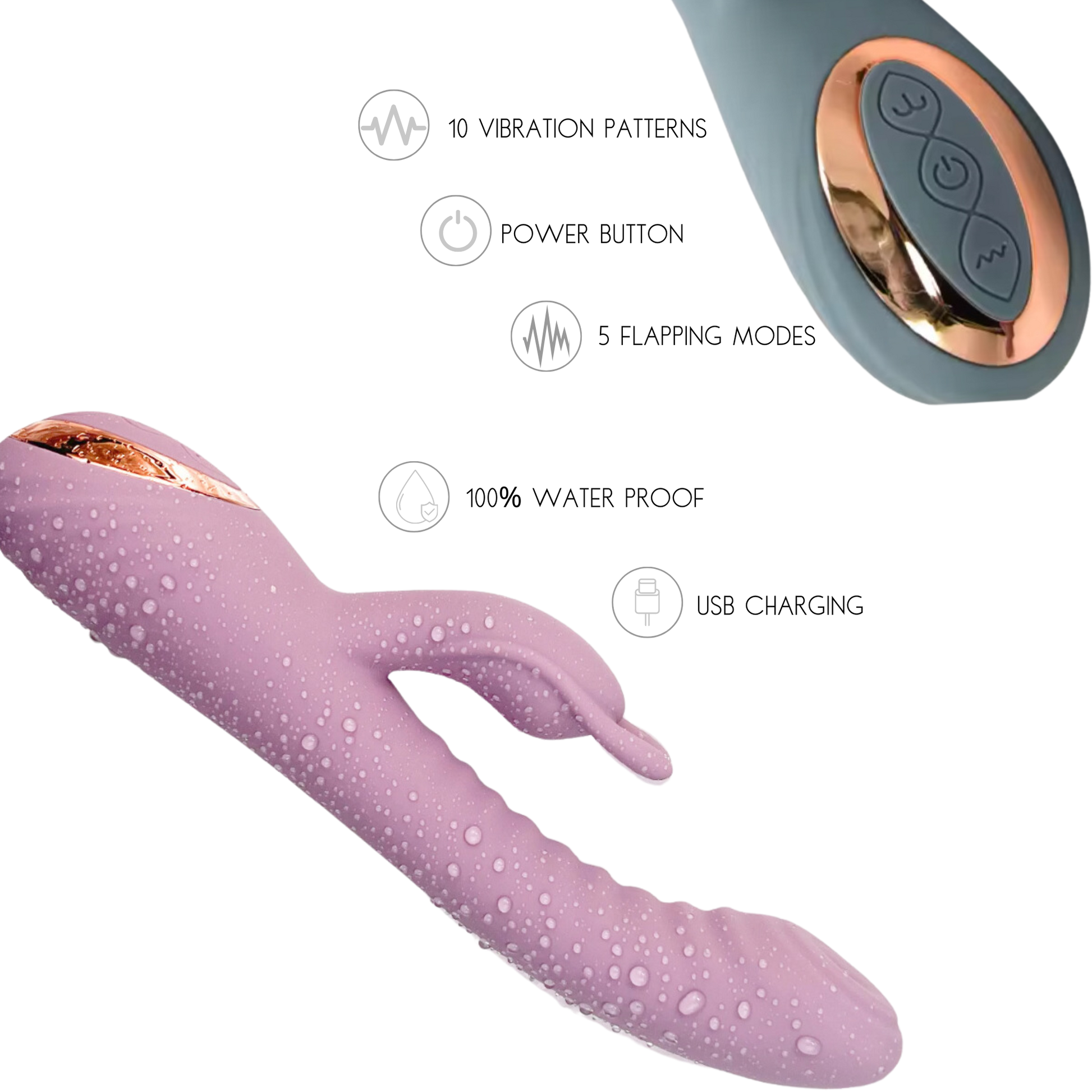 Lush Dual-Action Flapping Rabbit Vibrator | G Spot Stimulator Masturbator Vibrator Sex Toys For Women for $49 – Ecsta Care
